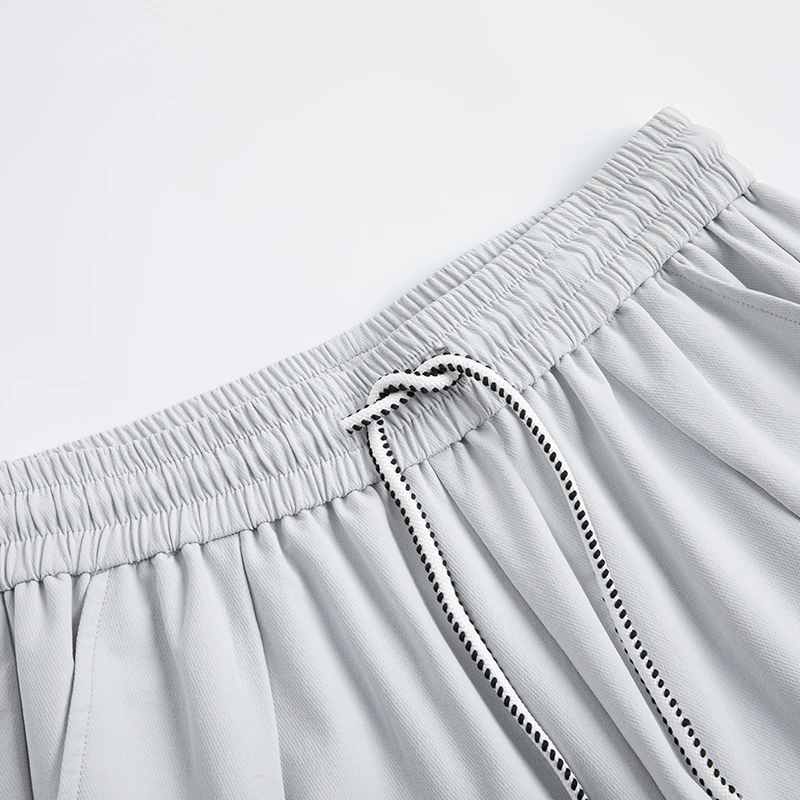 American-style Pleated Draped Casual Pants for Men Thin Loose-fitting Summer Long Pants Quick-dry and Breathable Curved-cut Pant