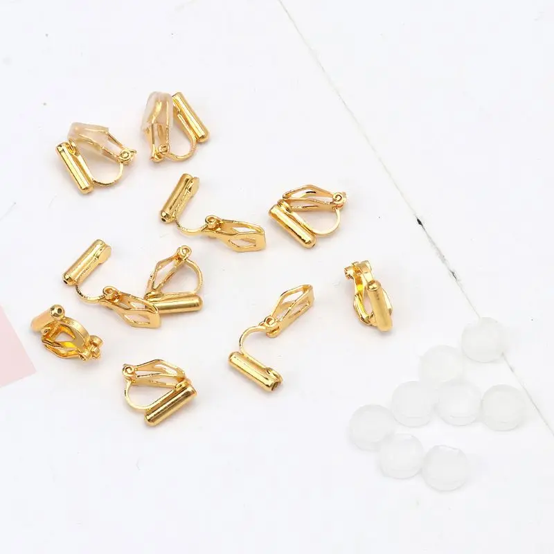 20 Pieces Clip-on Earrings Converter with Earring Pads DIY Comfort Earring Pads Jewelry Accessories for Non-Pierced Ears