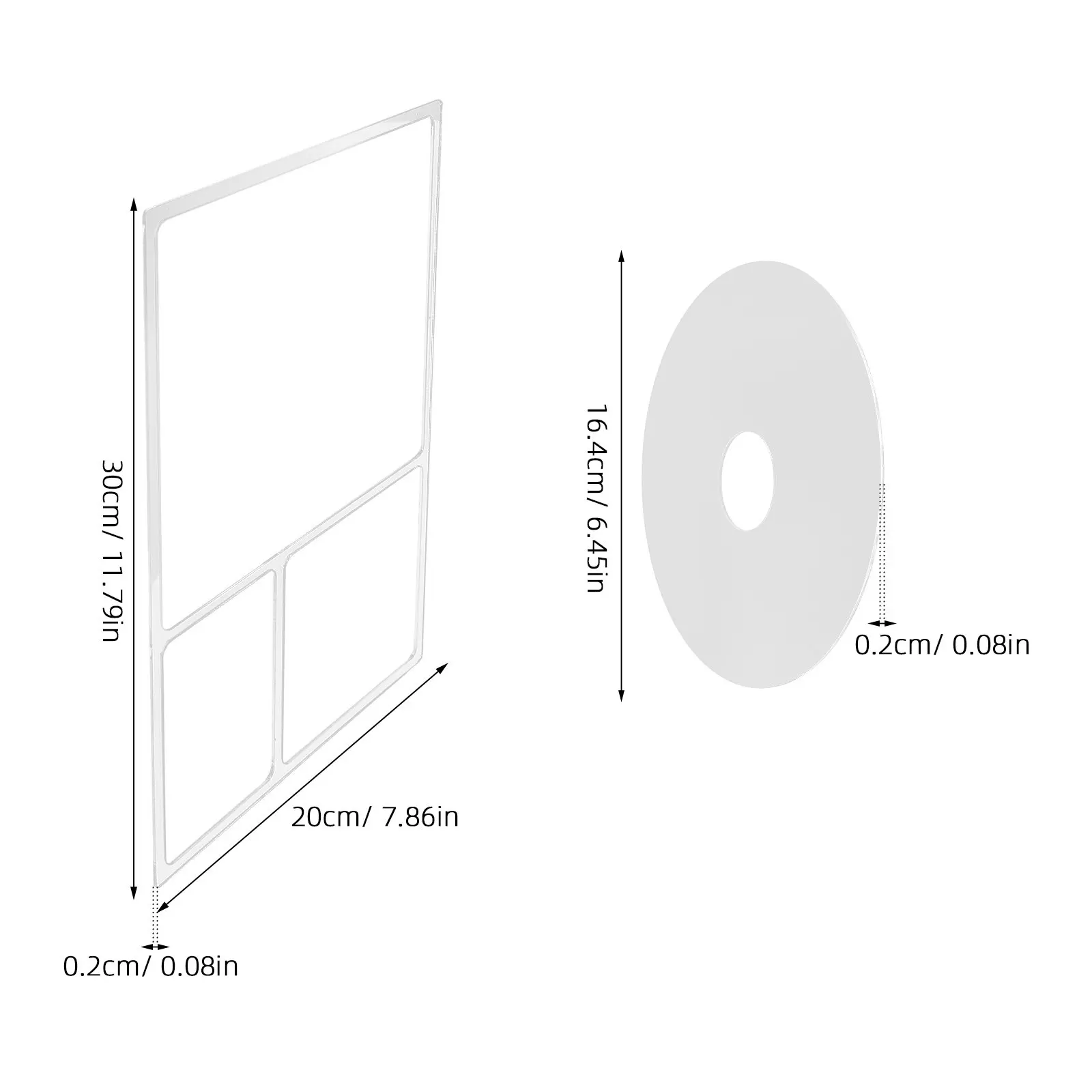 Clear Acrylic Router Template Woodworking Template Rectangle Round Valet Tray Pattern Stencil Guide Tools for DIY Crafts