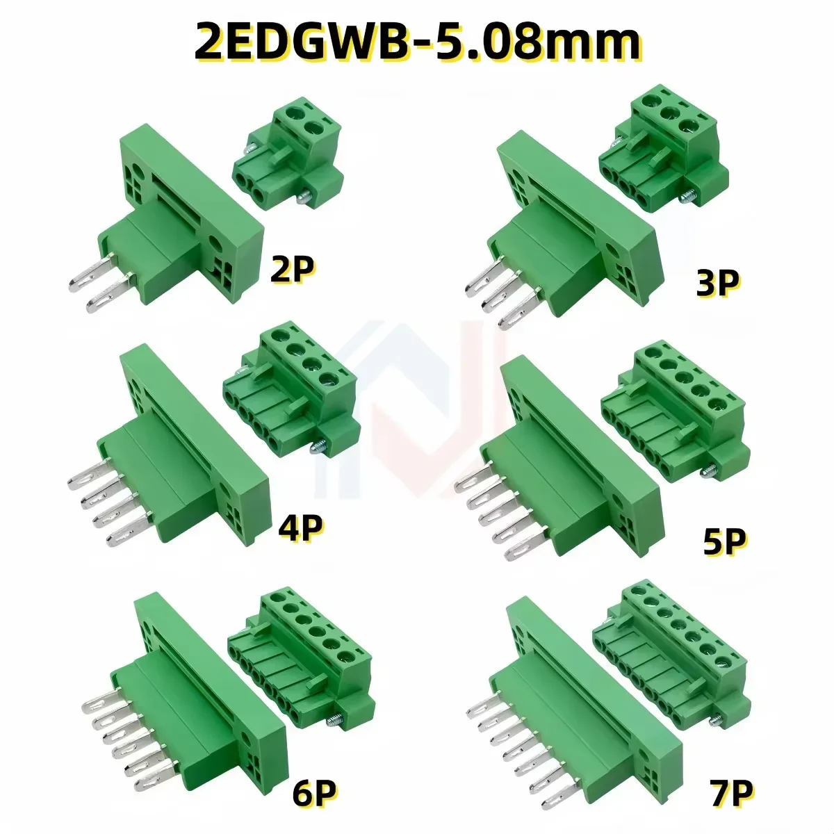 2EDGWB Through-Wall Screw Terminal Block Wire Connector 5.08mm Pitch 2P3P4P5P6P-16P Pluggable Bulkhead Wall Terminal Plug Jack
