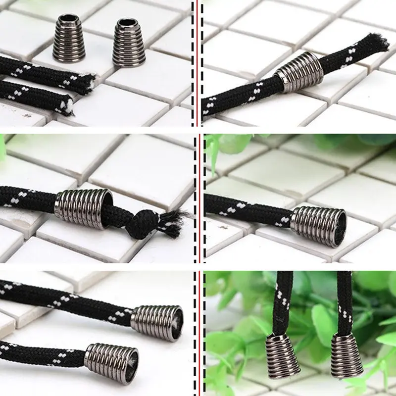 20PCS Black Metal Wear Rope Adjustment Buckle DIY Stopper Cord Lock Button Bag Pants Hand Sewing Clothing Accessories