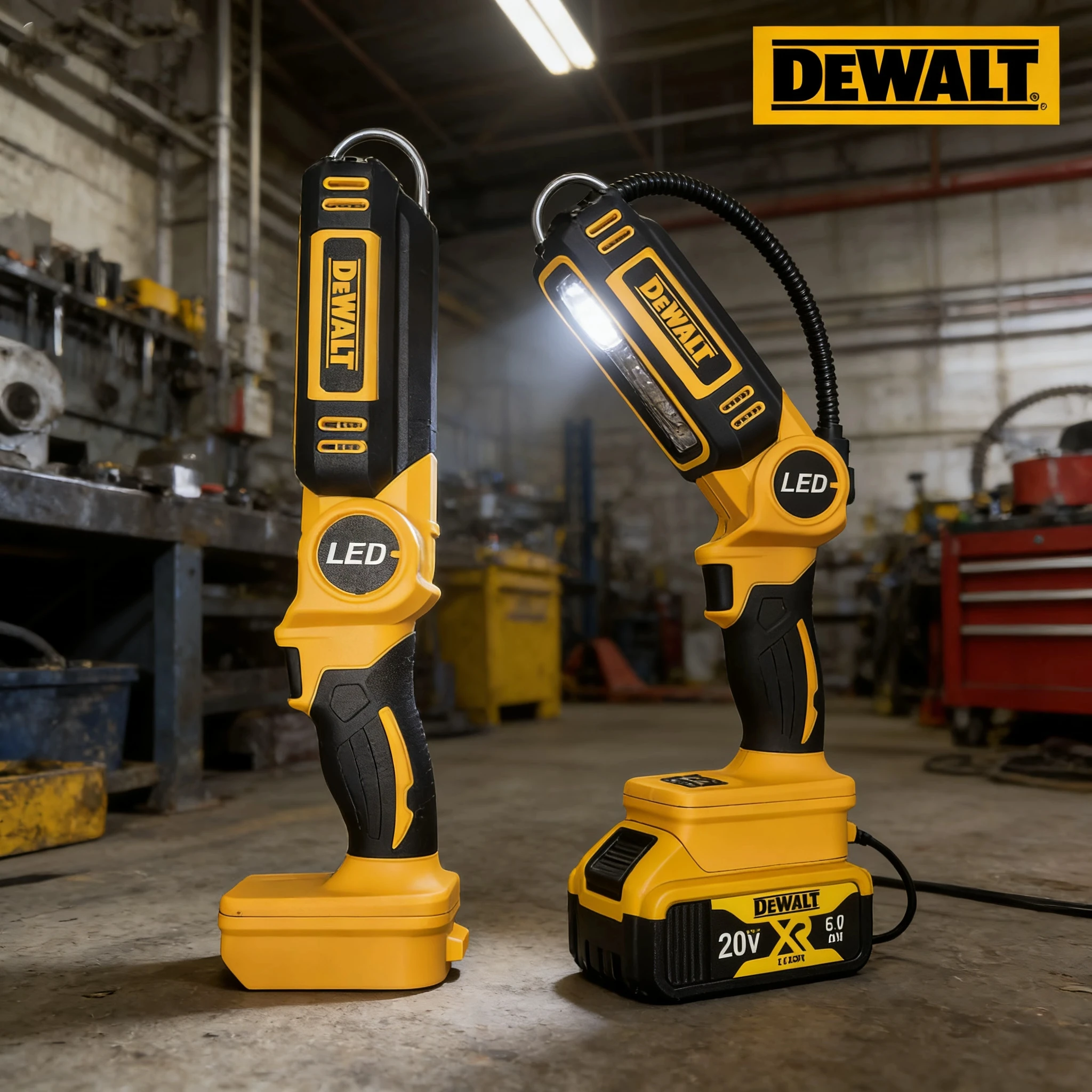 

Аккумуляторный светодиодный фонарь Dewalt 20V с литиевой батареей, складной на 90 градусов, портативный, многофункциональный, для кемпинга и активного отдыха