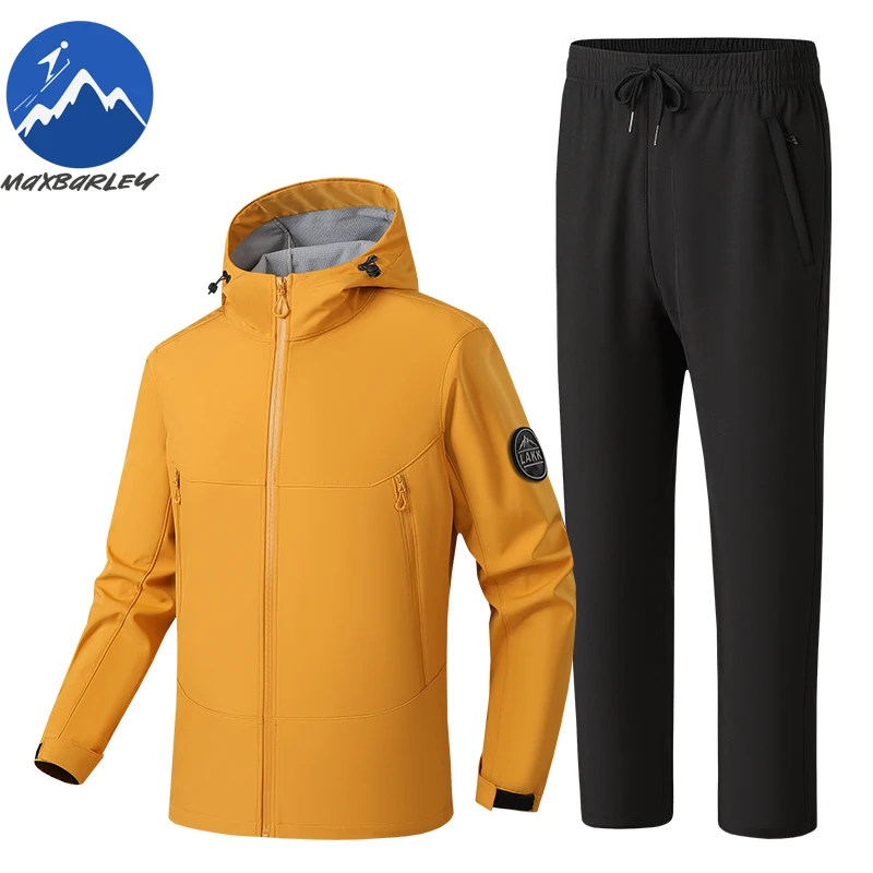 

Winter Thermal Softshell Jacket & Pants Set Waterproof Windproof Fleece Lined Outdoor Ski Hiking Sports Couple Unisex Warm Suit
