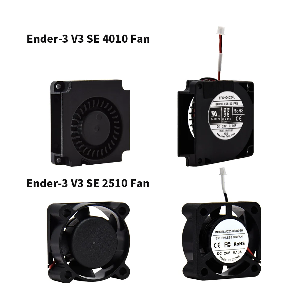 

Ender-3 V3 SE Вентилятор DC 24 В 4010 Охлаждающий вентилятор 0,1 А Для Ender-3 V3 SE/Ender-3 V3 KE 2510 Осевой вентилятор Для CR-10 SE / Ender3 V3 SE