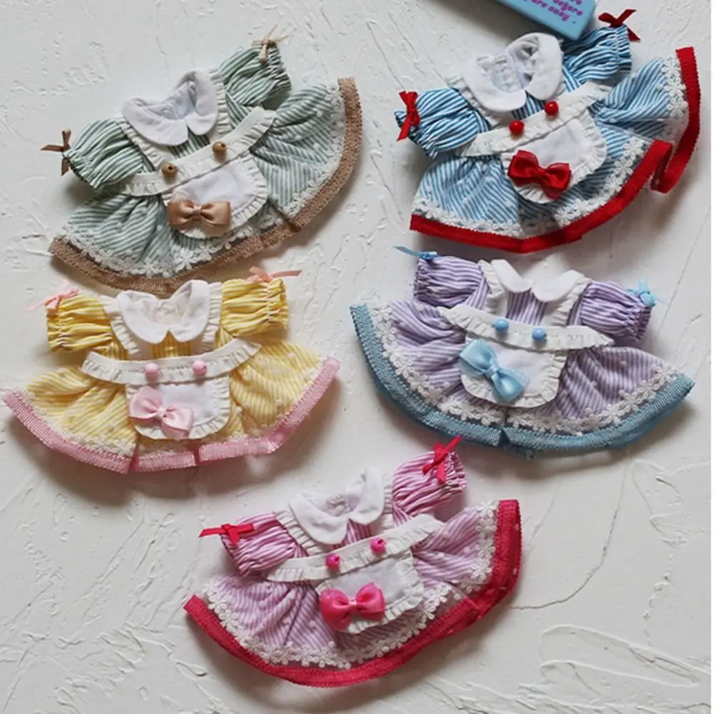 고품질 수제 인형 사랑스러운 옷 로리타 귀여운 봉제 인형 옷 10cm 면화 인형에 대한 5 색 인형 드레스