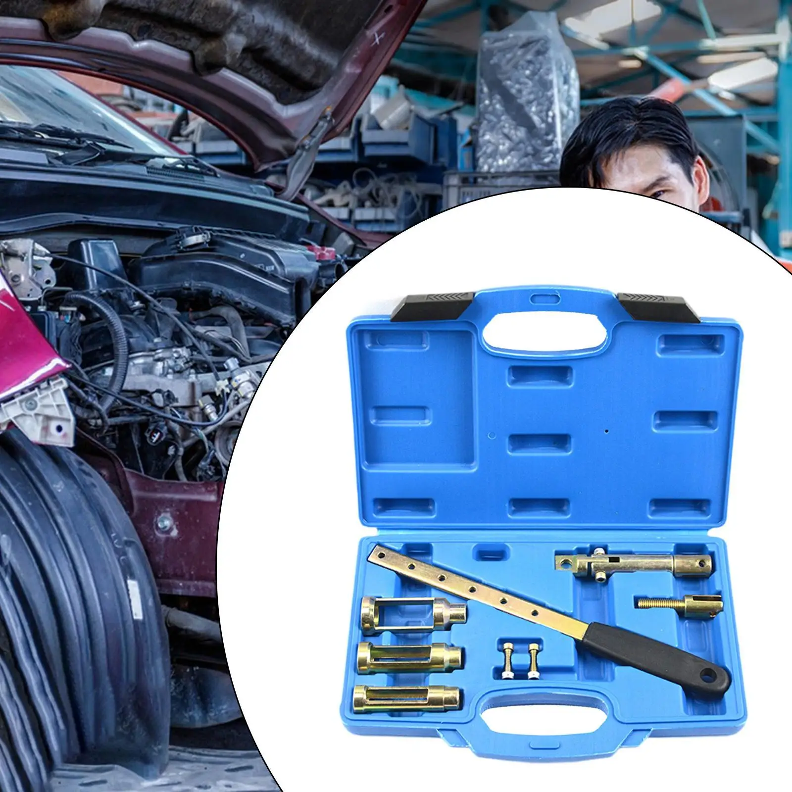 

8x запасные части для инструментов компрессора, замена верхней части двигателя автомобиля для двигателя автомобиля, съемник и установщик пружины клапана автомобильного двигателя