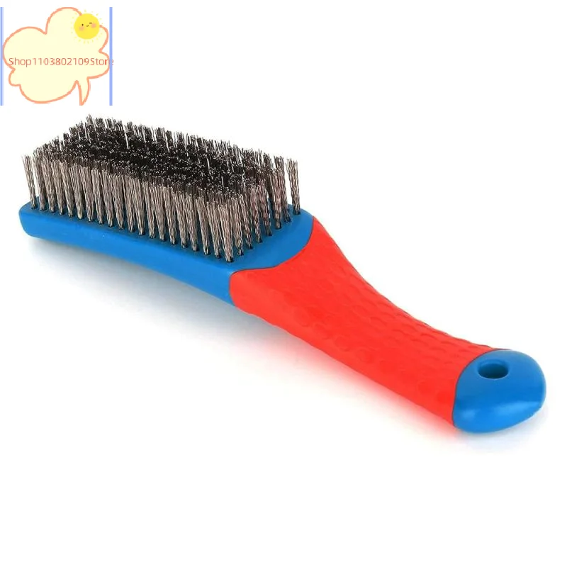 1PC Duty Stainless Steel Wire Brush With Comfortable Plastic Handle Perfect For Removing Rust Welding Slag Dirt And Paint