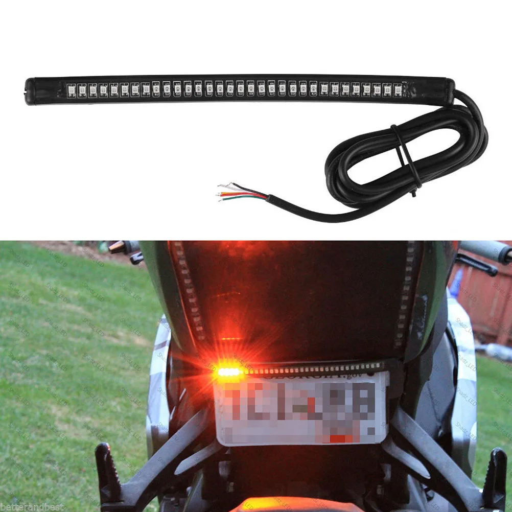 

32SMD 3528 12V Motorcycle Light Bar Waterproof Turn Signal Brake Tail Lights for Car SUV Truck Scooter ATV Moped Snowmobile