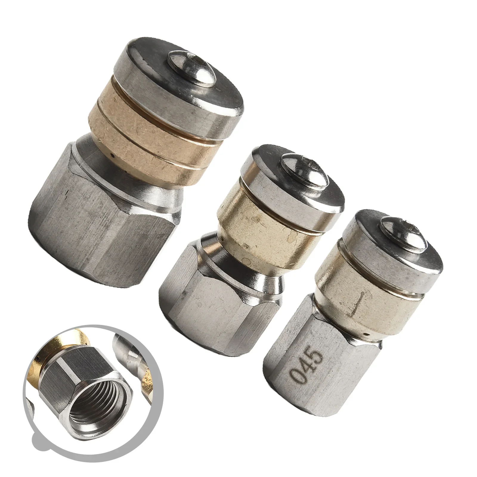 

Cleaning Nozzle Tips Jetter Heads Kit Various Nozzle Garden Power Equipment Pressure Washer Parts Rotating Button