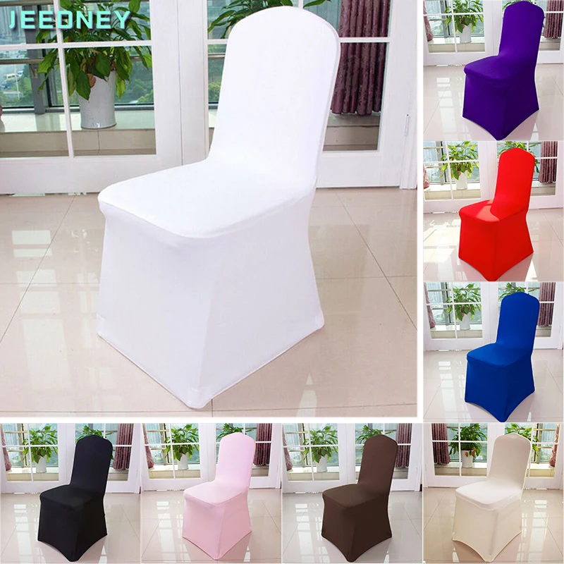 

Spandex White Chair Covers for Wedding Stretch Elastic Chair Clothes with Long Back Housse De Chaise Mariage Fundas Para Sillas