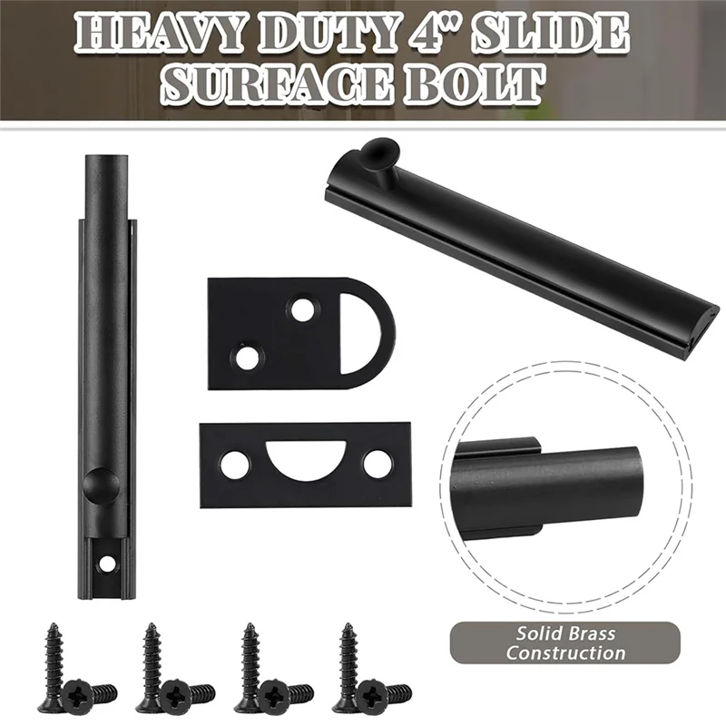 A45U 4 Set Slide Bolt Latch Lock Bolt Door Slide Bolt Door Latches For Top Of Door Slide Latch Lock
