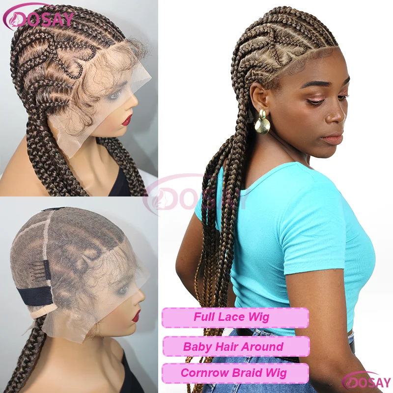 

32 "Блондинка, косички, парики, полные парики спереди, с детскими волосами, синтетические плетеные парики для чернокожих женщин