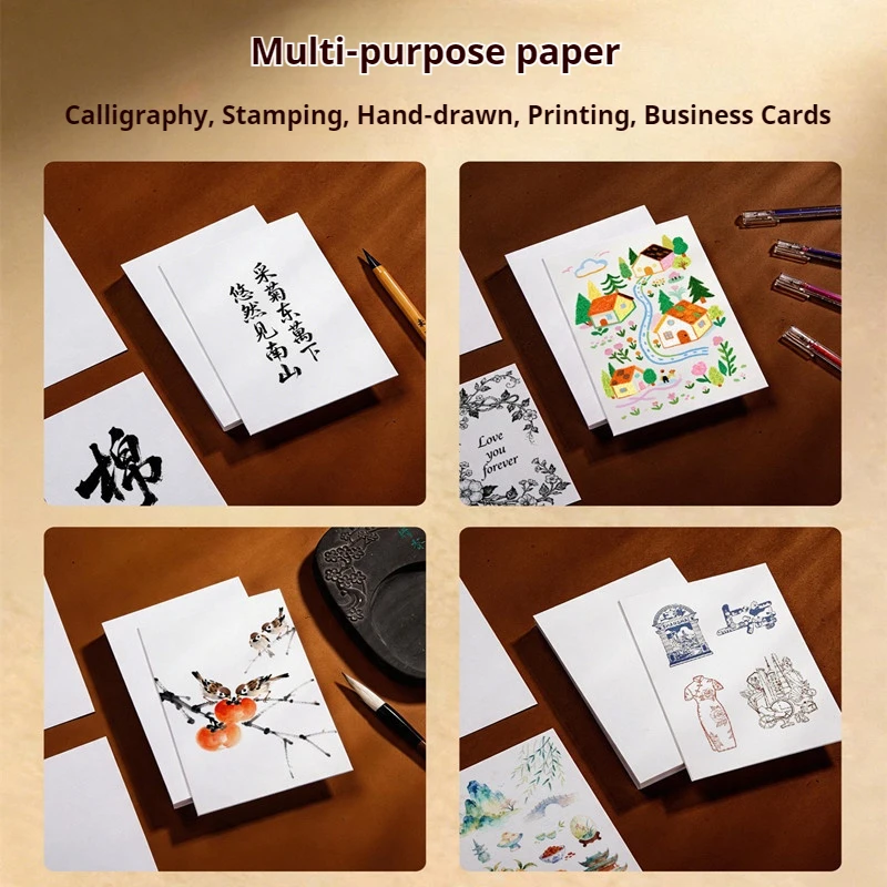 BORRENCE 50/100 Arkuszy Bawełnianego Papieru Akwarelowego 250 g/m² Gruby Papier do Szkicowania A4/A5/A6 Papier do Malowania i Kolorowania Biały Karton — zdjęcie produktu 6