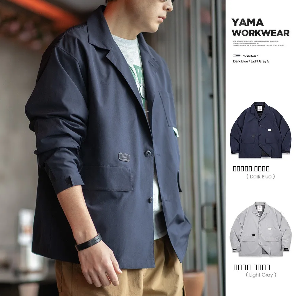 

Maden Workwear Mountain Series Outdoor Multi-ket Suit Jaet y Flat Collar Casual Versatile Men's Spring Outerwear