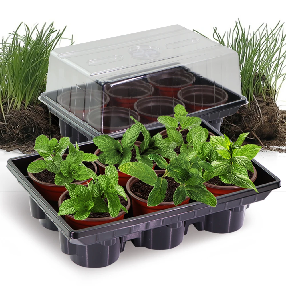 

Plants Seed Germinate Planting Box Kit with 10cm Mini Pot for Indoor Garden Herb Succulent Cultivation Container Seedling Tray
