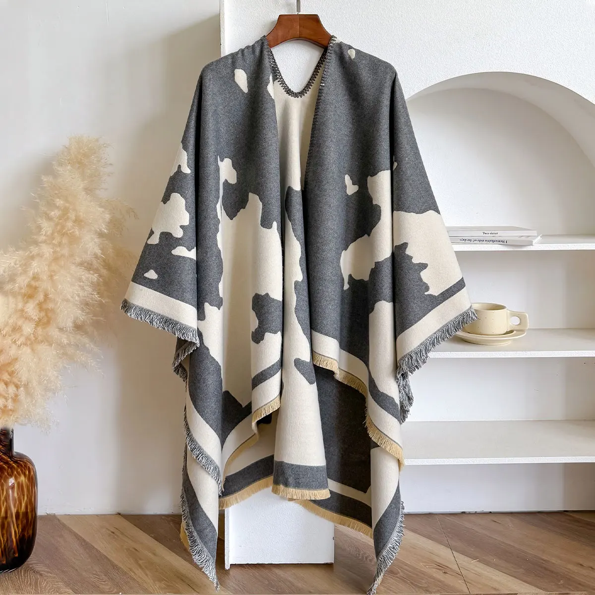 Luxus Marke Imitation Kaschmir Frauen Spot Karte Schal Winter Warme Schal und Bandana Pashmina Weiblich Foulard Dicke Decke Poncho
