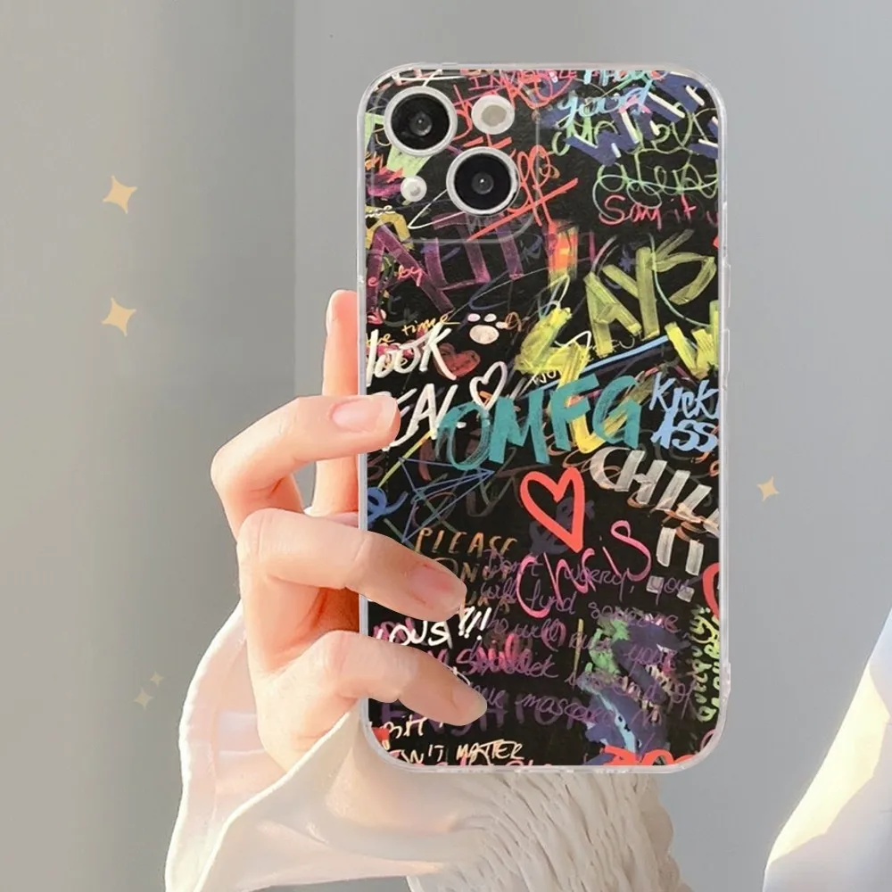 Graffiti Phone Case For iPhone 14 13 12 Mini 11 Pro XS Max X XR SE 6 7 8 Plus Soft Silicone Cover