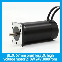 BLDC 57mm brushless DC high voltage motor 210W 24V 3000 rpm.Body length 115mm High speed brushless motor