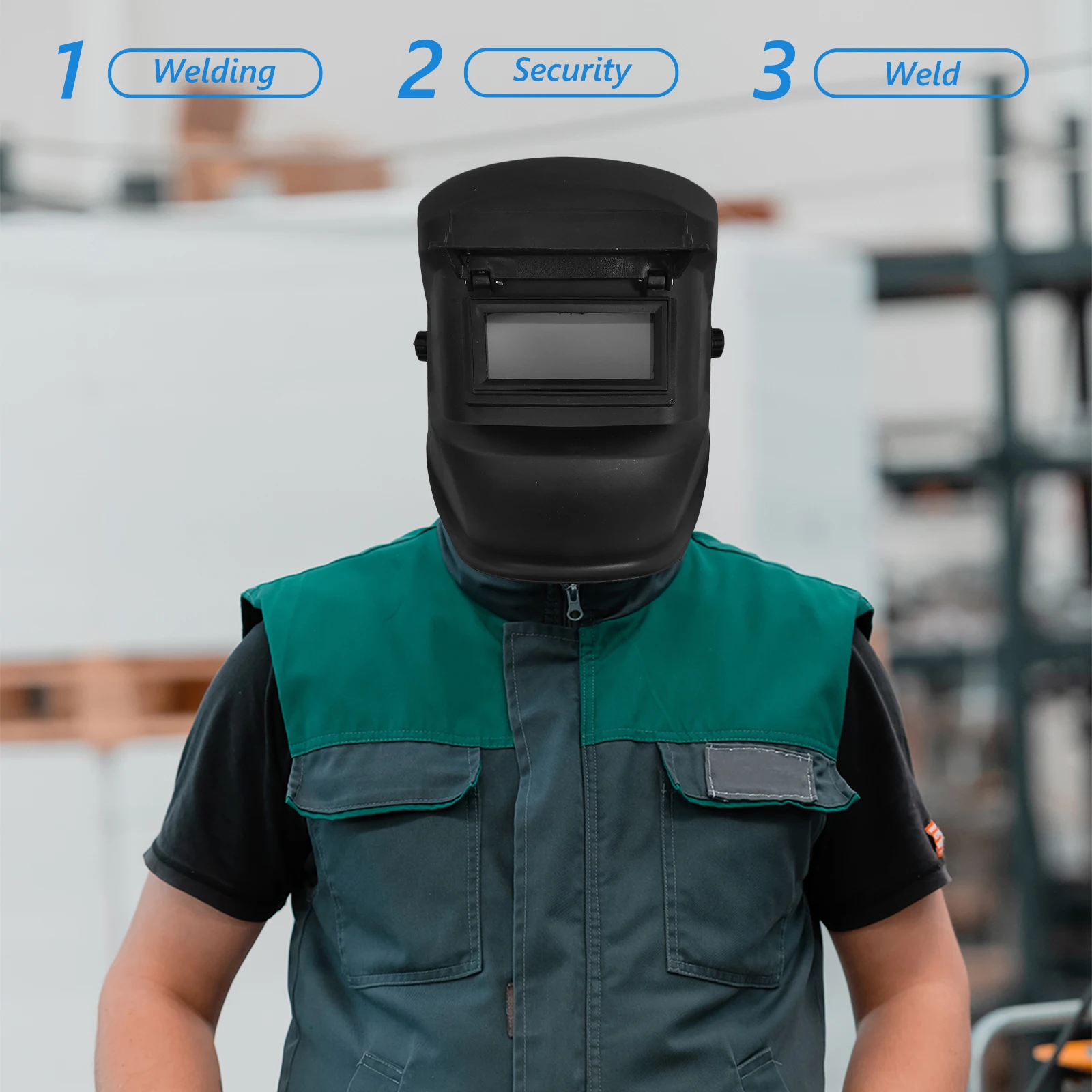 

Welding Equipment Flip Up Adjustable Welder Mask Portable Welding Facial Mask Heat Resistant