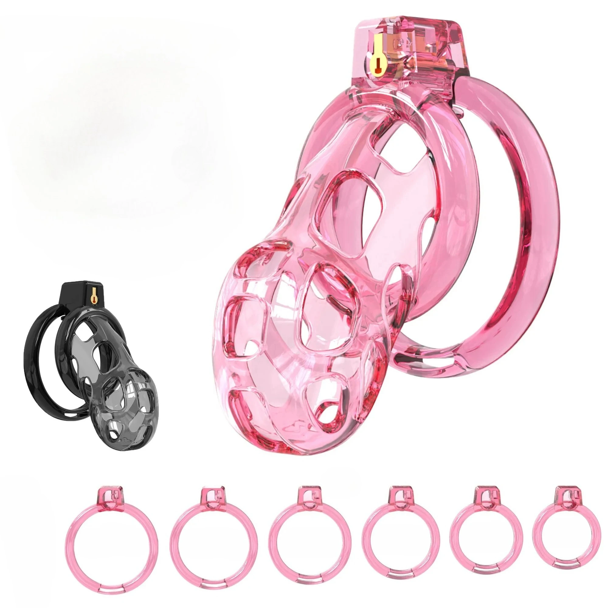 2026 New Super Soft Cobra Chastity Cage Penis Abstinence Bondage Cock Cage with 6 Size Rings Catheter Sissy Gay Male Sex Toys 18