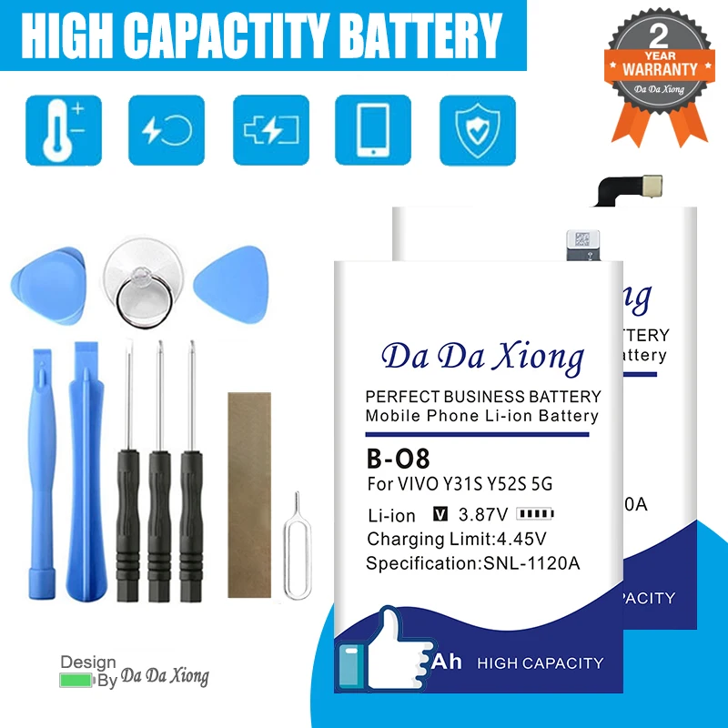 BK-B-68 Battery For VIVO V1 Y20w Y67 V27 Y53 Y55 Y02 Y02S Y27 Y31S Y52S Y21T Y33T X5L X20 X21 Plus Max 5G，IQOO Neo 6 6SE Z7 Pro