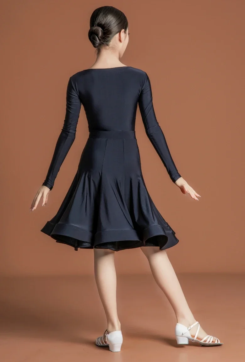 Children's Dance Costume for Professional Competition Girls' Large Swing Dress New Children's Latin Training Performance Costume