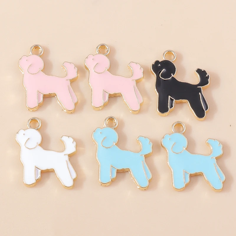 20pcs Cartoon Animal Dog Charms Enamel Paw Footprint Charms Pendants for Jewelry Making Earrings Necklaces Bracelets DIY Gifts