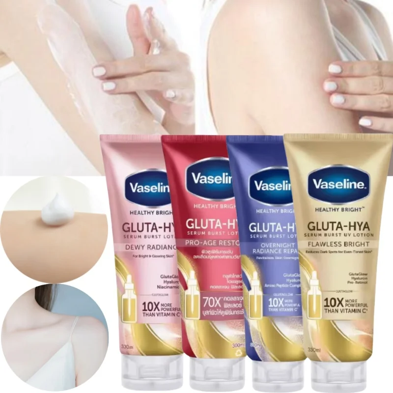 Vaseline Night Brightening Skin Repair Body Lotion Moisturizing Glutathione Niacinamide Improves Dry Skin Body Lotion 330ml