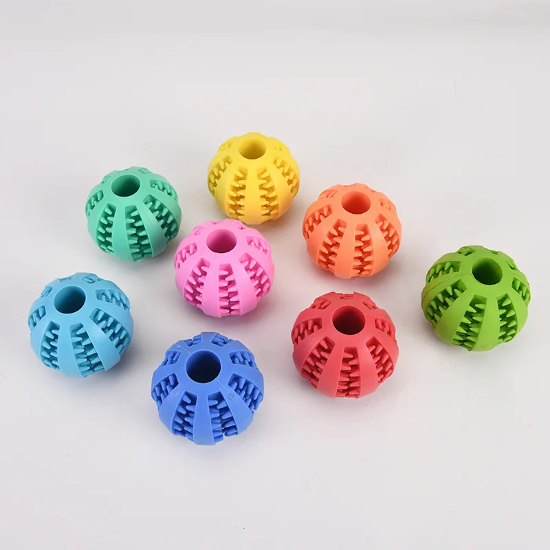 

Dog Toy Ball, Nontoxic Bite Resistant Toy Ball for Pet Dogs Puppy Cat, Dog Pet Food Treat Feeder Chew Tooth Cleaning Ball