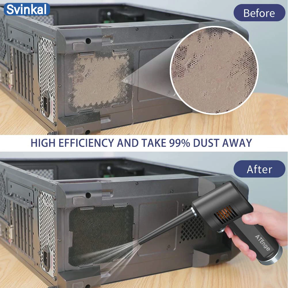 Cordless Air Duster, Electric Air Can, Replacement for Compressed Air Can & Spray Duster, Can of Air for Computer Cleaning image 4