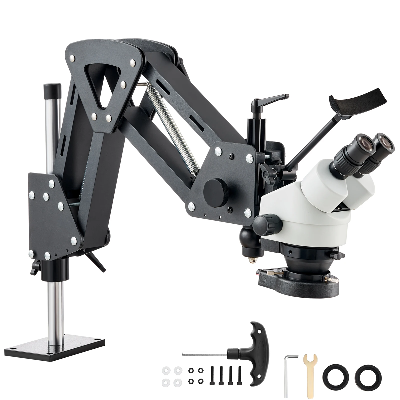 SucceBuy Multi-Directional Microscope Spring Bracket 7X-45X Magnification Jewelry Microscope Inlaid Stand Integrated LED Light