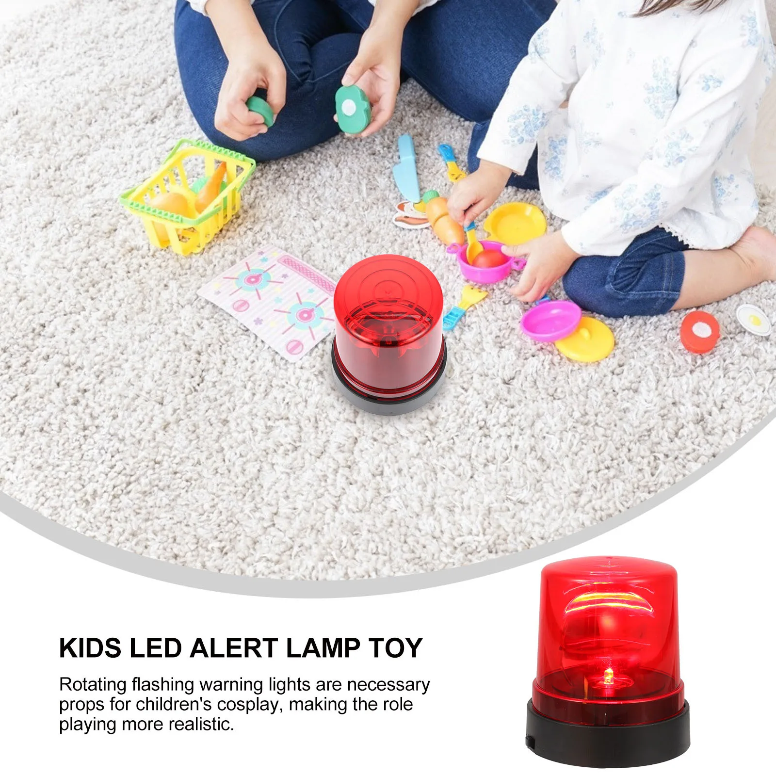 

Red Flashing Beacon Light Firefighting LED Lamp for Kids Imagination Play Emergency Alert Decorative Light Outdoor Indoor
