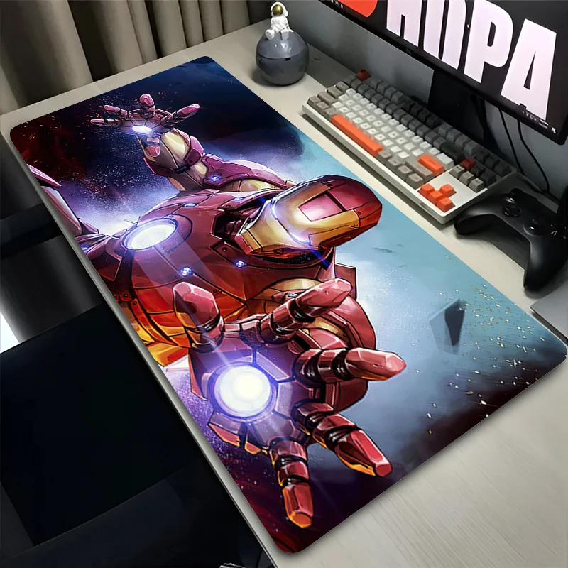 

900x400 Pc Gamer Cabinet Deskmat Iron Man Marvel Anime Office Mousepad Large Keyboard Extended Gaming Mouse Pad XXL Table Carpet