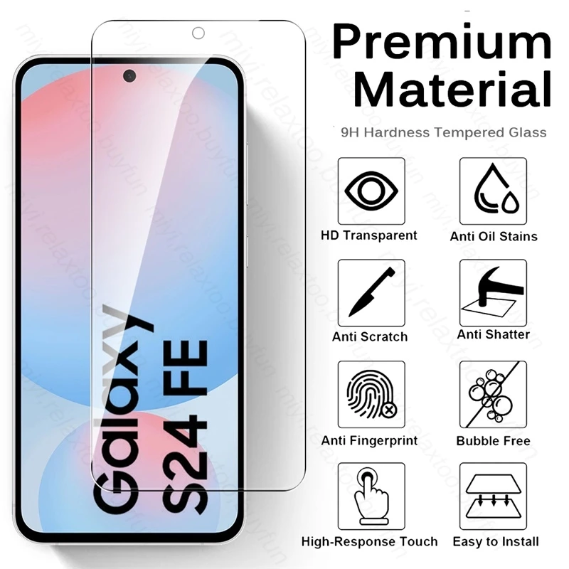 5-1 Stück 9H Premium Panzerglas für Samsung Galaxy S24 S24FE S25 FE S21FE S23FE Handy-Displayschutz Explosionsgeschützter HD-Film – Detail 3