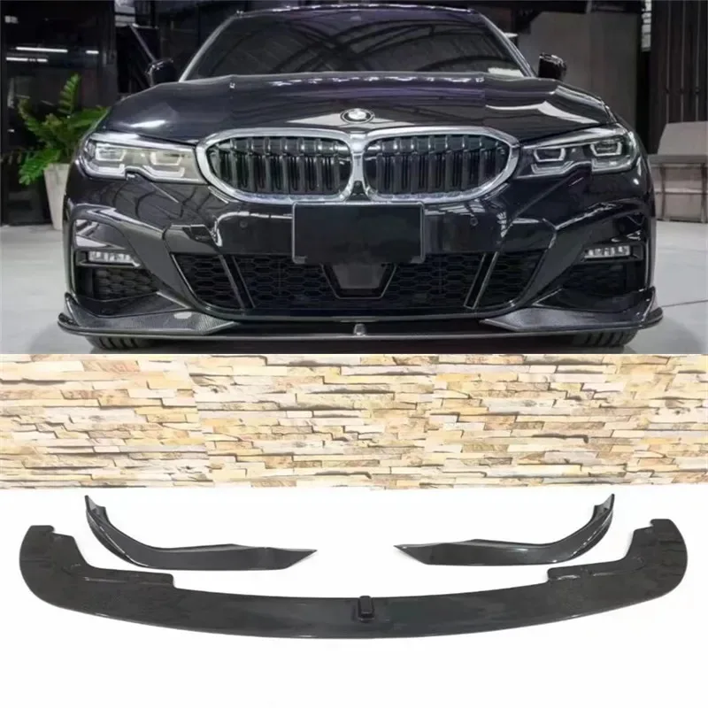 

For BMW G20 G28 325i 330i 2020 2021 2022 2023 2024 2025 ReaI Carbon Fiber Front Bumper Lip Spoiler Kit