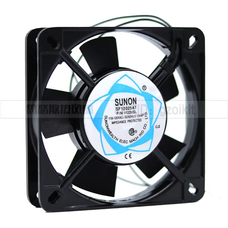 SUNON SF12025AT P/N1122HSL AC 110V 0.13AMP 120x120x25mm 2-Wire Server Cooling Fan