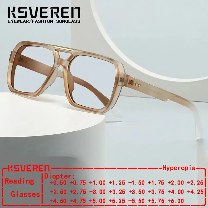 

High Quality Retro Square Reading Glasses Women Men Frame Blue Light Blocking Glasses Prescription Casual Presbyopic Glasses