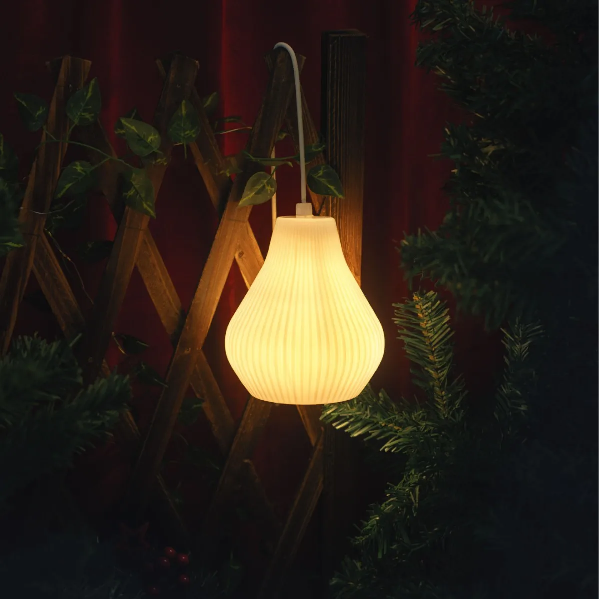 

Декоративный светильник для двора с батарейным отсеком, подвесной светильник в форме груши, уличный садовый светильник для кемпинга, ретро-светильник в скандинавском стиле ﻿