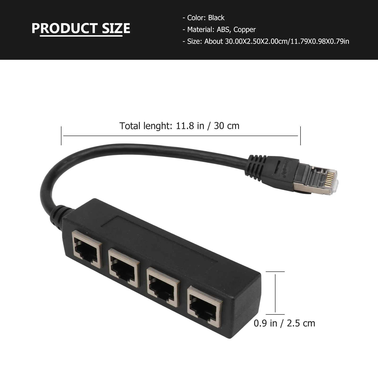 1Pcs 4-Slot Network Cable Splitter Rj45 Distributor Compact Lightweight High Distribution Tool for Home Office