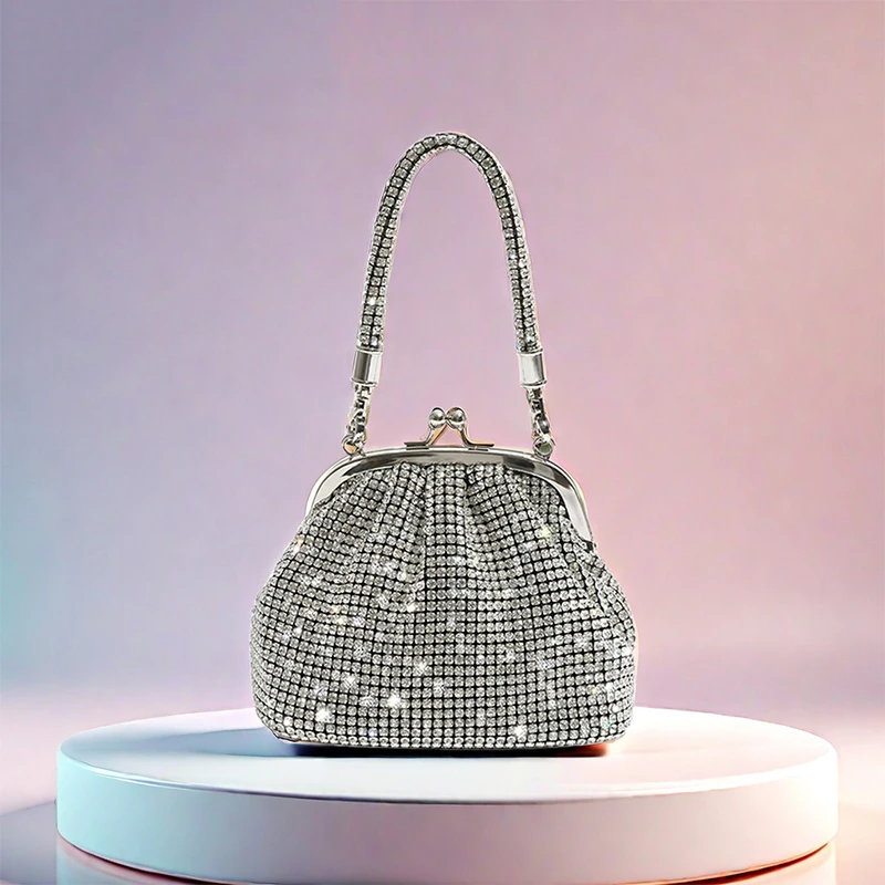 Fashion Trends Purses For Women Hand Bags For Women 2024 New Party Rhinestone Purse Mini Crystal Clutch Bag Makeup Bag