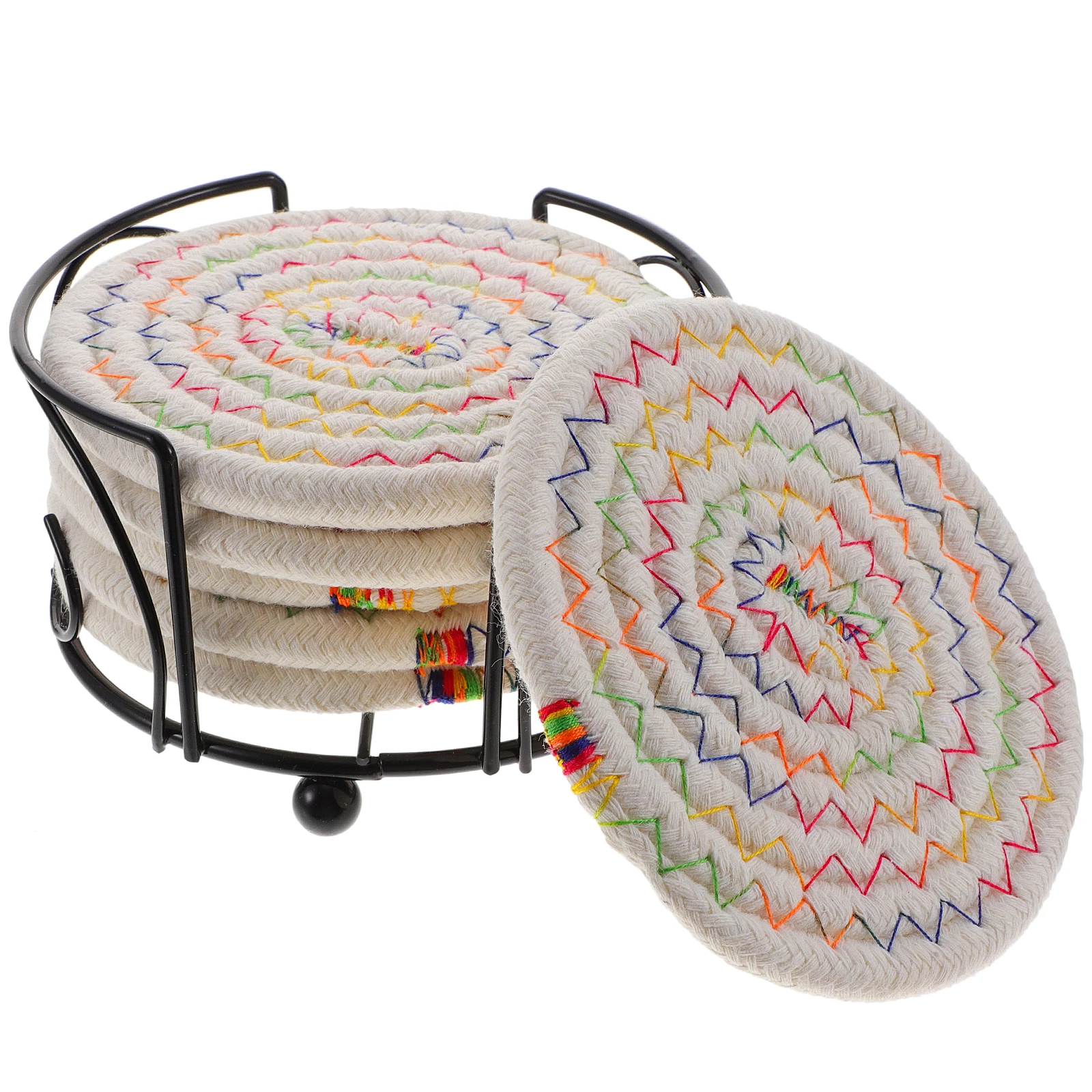 

6pcs Rustic Design Cotton Rope Mats for Coffee Table Drinks Coasters For Coffee Table For Drinks Home Decor Gifts of Coasters