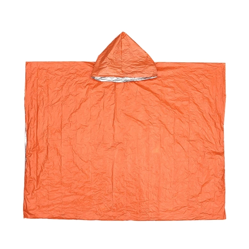 Waterproof Rain Poncho Double-sided Raincoats Emergency Camping Hiking Hooded Coat for Outdoor Activities Reusable Raincoats