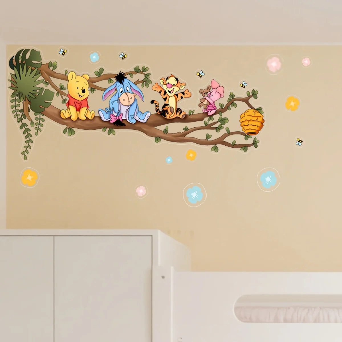 1 pegatina para pared y ventana de Winnie the Pooh y sus amigos, adecuada para baño, dormitorio, sala de estar, puertas y ventanas, espejos, etc.