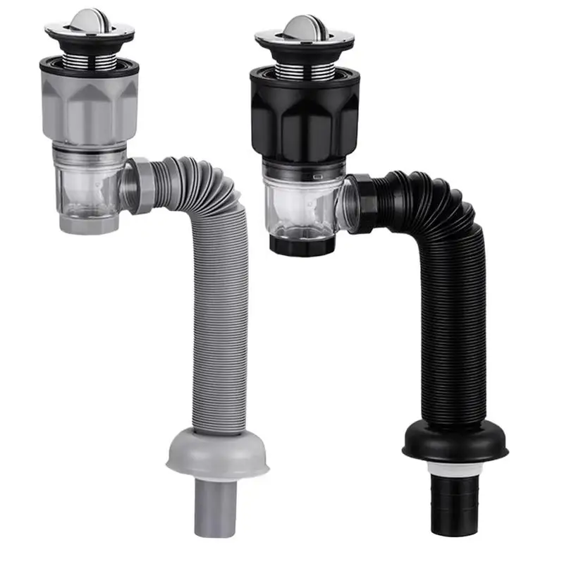 32mm Telescoping Anti-odor Drain Pipe Home Sink Hose Washbasin Pipeline Sink Deodorant Strainer Drain Sewer Pipe for Kitchen