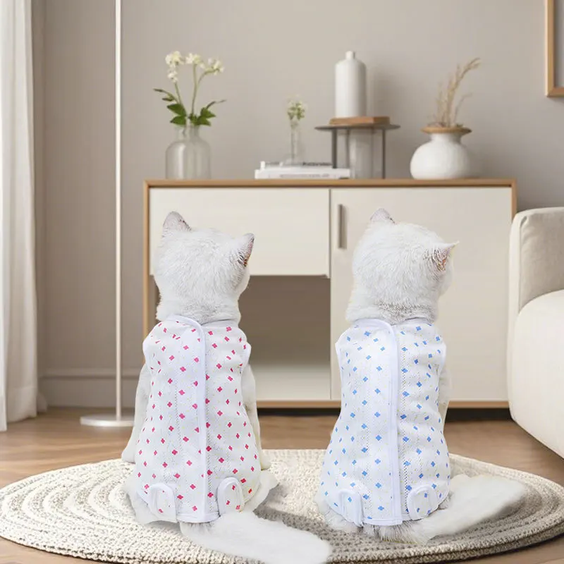 

Cat Surgery Recovery Suit Cat Neutering Bodysuit Wear Onesie for Surgical Abdominal Wound Or Skin Diseases E-Collar Alternative