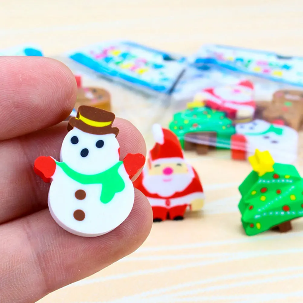 

40pcs Christmas Tree Erasers Portable Kids Pencil School Mini Wear Resistant Daily Student Accessories Household Rubber