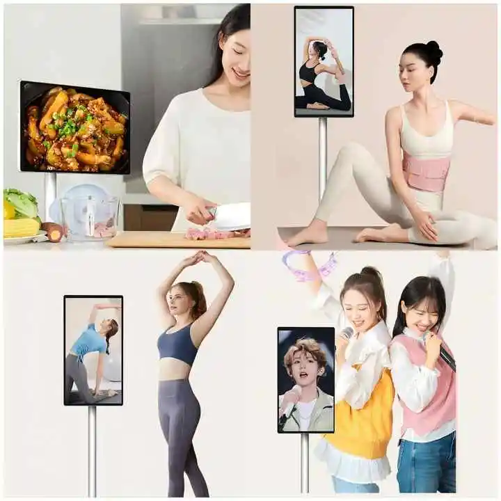 Tela plana 21.5 Polegada tv tela de televisão inteligente tela toque portátil tv móvel recarregável lcd suporte tv siga por me