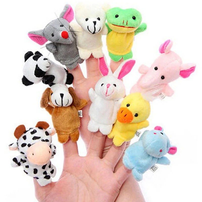 Baby Mini plush toys Plush Dolls Cartoon Animals Family Hand Puppet Cloth Theater Children Educational Toys for Kids TMZ