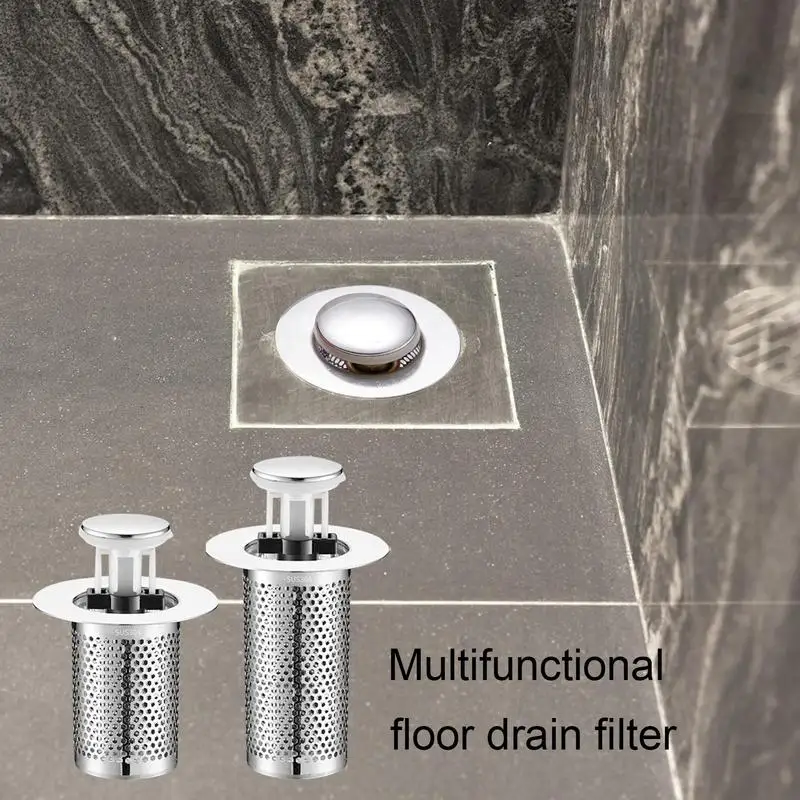 Multifunctional Floor Drain Filter Pop-Up Bounce Core Basin Drain Stopper Hair Catcher Shower Sink Strainer For Bathroom Bathtub