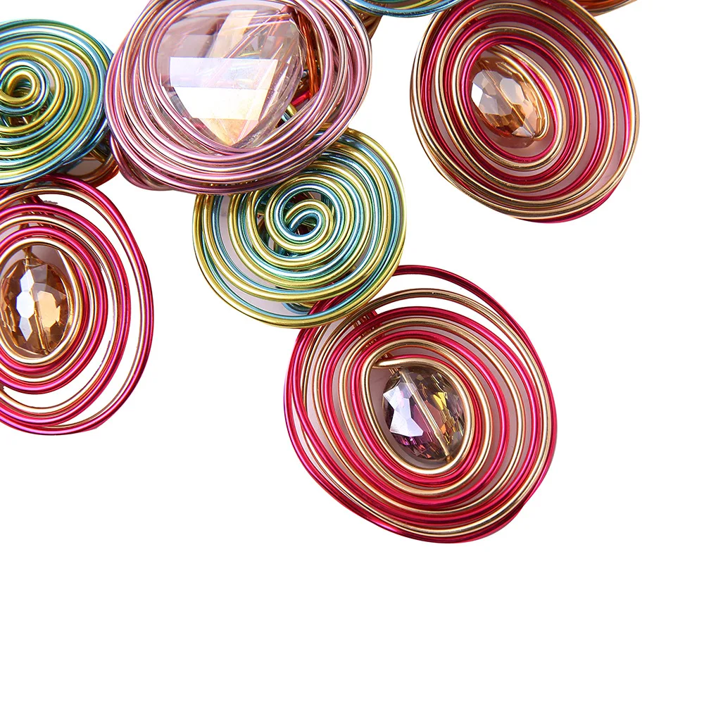 Necklace set jewelry AliExpress handmade aluminum strip gem necklace